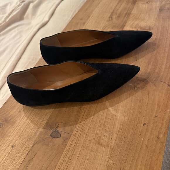 Emme Parsons Black Suede Pointy Flats size 39 - Picture 3 of 6